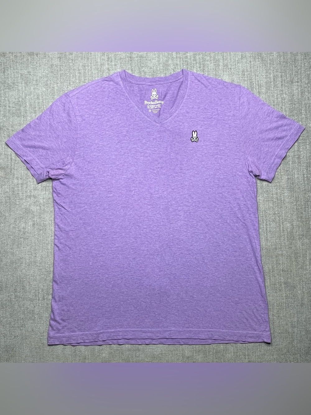 Men’s Psycho Bunny V Neck Purple T-Shirt size 6 (Large)
